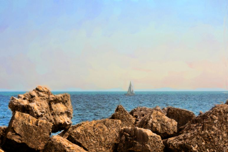 Sailboat on Lake Michigan Art