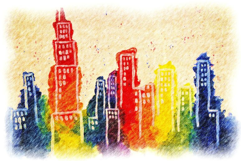 Autumn Cityscape Painting